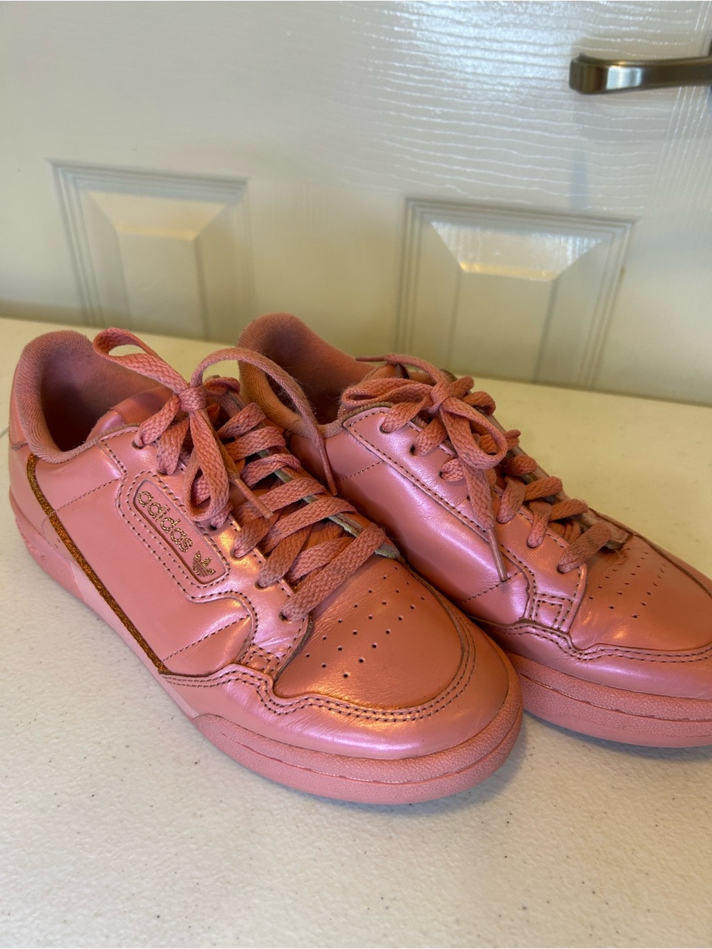 adidas Continental 80  Metallic Rose Pink Low-Top Sneakers